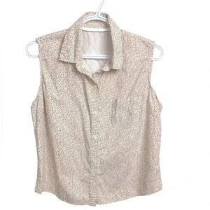 Women’s short sleeve casual,  button up summer top, stretch